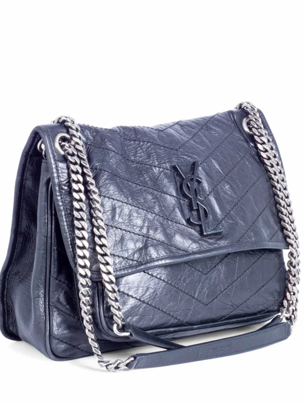 Saint Laurent Niki Baby Bag in Navy Blue Leather